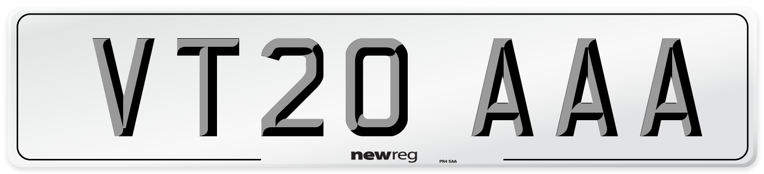 VT20 AAA Number Plate from New Reg